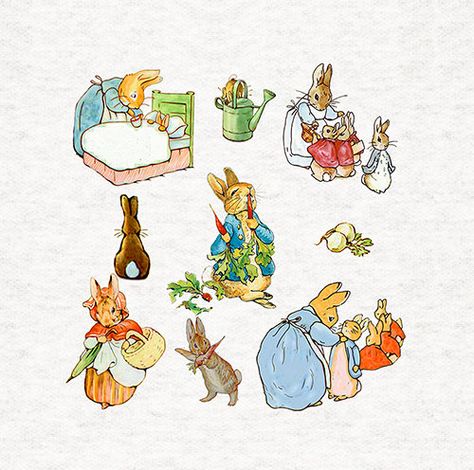 Peter Rabbit Upholstery Sewing Craft Printed Fabric Peter Rabbit Characters, Beatrix Potter Fabric, Beatrix Potter Illustrations, Peter Rabbit And Friends, Craft Printing, Rabbit Print, Fabric Panel, Beatrix Potter, Peter Rabbit