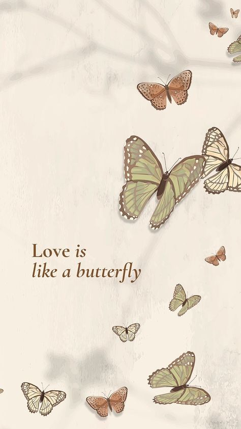 Light Brown Butterfly Wallpaper, Butterfly Template Aesthetic, Butterfly Love Aesthetic, Wallpaper Set Up, Butterfly Lockscreen Aesthetic, Kelebek Wallpaper, Love Quote Wallpapers, Butterfly Lockscreen, Aesthetic Walpapper