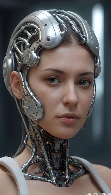 Pretty woman human face biomechanical machine wearing epic bionic cyborg implants Bionic Human, Human Photo, Sci Fi Fashion, Human Face, Cool Drawings, Pretty Woman, Photo Shoot, Human, Drawings