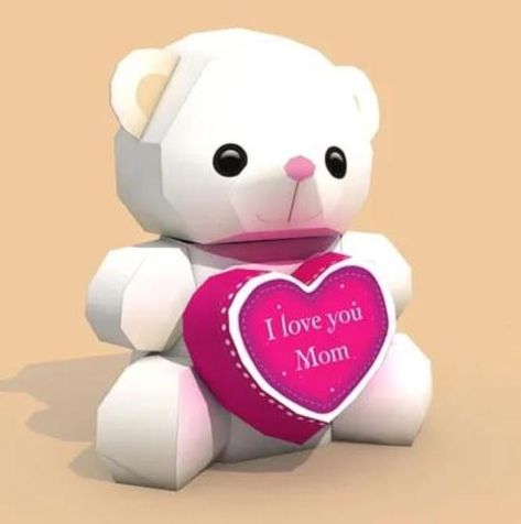 Papercraft Download, Craft Templates, Papercraft Templates, Mothers Day Special, Paper Animals, I Love You Mom, 3d Paper Crafts, Love Bear, Woodland Party