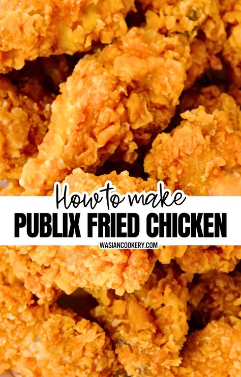 Publix Fried Chicken Recipe - Wasian Cookery Publix Fried Chicken Recipe, Fried Chicken Ingredients, Chicken Milk, Fluffy Biscuits, Tender Meat, Chicken Tender, Buttermilk Chicken, Fried Chicken Recipe, Honey Mustard Sauce