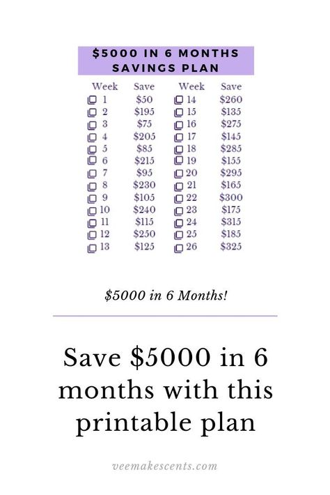 5000 Savings Plan, Save 5000 In 6 Months, 5000 In 6 Months, Save 5000, Saving Plans, Savings Plans, Saving Plan, Money Plan, Savings Strategy