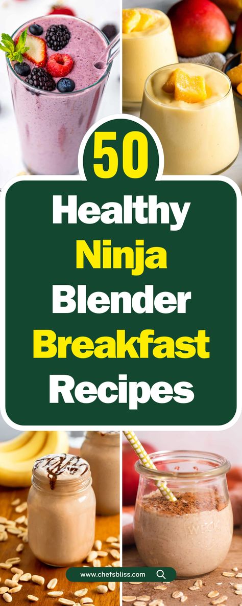 50+ Delicious Ninja Blender Breakfast Recipes for Every Palate! – ChefsBliss Ninja Portable Blender Recipes, Ninja Blast Portable Blender Recipes, Ninja Blast Recipes, Blender Recipes Dinner, Blender Breakfast, Ninja Blender Recipes, Coconut Smoothie Bowl, Pineapple Coconut Smoothie, Banana Spinach Smoothie