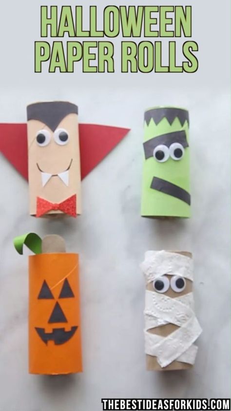 Halloween Toilet Paper Roll Crafts, Strašidelný Halloween, Halloweenpyssel Barn, Halloween Toilet Paper, Veselý Halloween, Pumpkin Mummy, Dekorasi Halloween, Bricolage Halloween, Halloween Crafts For Toddlers