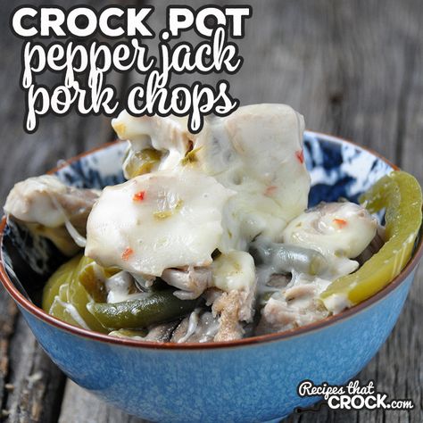 Crock Pot Pepper Jack Pork Chops Pepper Jack Chicken, Jack Chicken, Crock Pot Pork Chops, Keto Pork, Slow Cooker Stuffed Peppers, Slow Cooker Dinner Recipes, Crockpot Pork Chops, Crockpot Casserole, Crock Pot Recipes