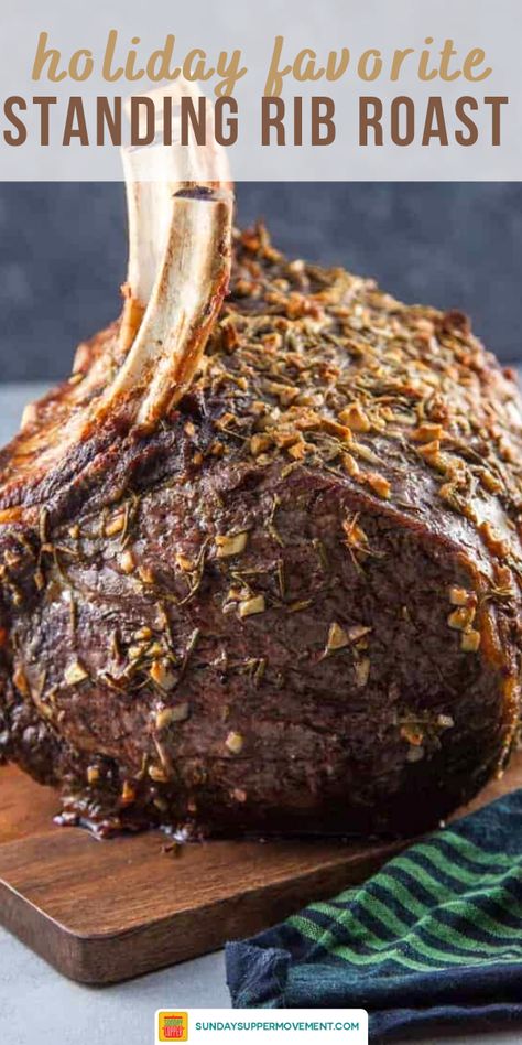 Beef Rack Roast, Best Standing Rib Roast Recipe, Standing Beef Rib Roast Recipe, Crown Rib Roast Beef Christmas Dinners, Ribeye Roast Recipes Bone In Oven, Standing Rib Roast Recipe Bone In Oven, Bone In Prime Rib Roast Recipe Ovens, Standing Rib Roast How To Cook, Rib Roast Recipe Bone In Oven