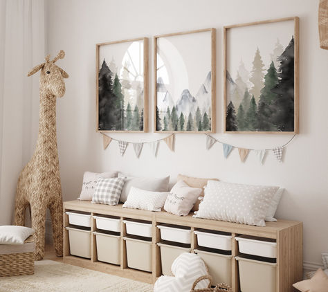 Nursery decor mountain, nursery wall art, tree nursery decor, adventure theme nursery, forest, sage green, Nature Theme, Mountain Decor Triptych Art, Mountain Nursery, Dog Nursery, Abstract Landscape Art, Adventure Nursery, Baby Room Inspiration, Mountain Adventure, Baby Boy Room Nursery, Baby Boy Room