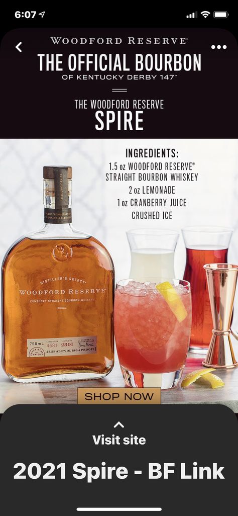 Beginner Bartender, Derby Day Party, Bourbon Drinks Recipes, Whiskey Drinks Recipes, Woodford Reserve, Bourbon Drinks, Lemon Twist, Mixed Drinks Alcohol, Bourbon Cocktails