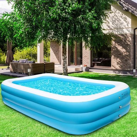 Amazon Affiliate | Toysical Inflatable Pool for Kids and Adults with Pump - 118 x 72 x 22 - More Durable Than Other Blow up Pools for Adults - Includes Patches Family Inflatable Pool, Blow Up Pool, Family Swimming, Family Pool, Rectangular Pool, Above Ground Swimming Pools, Kiddie Pool, Kid Pool, Pool Time