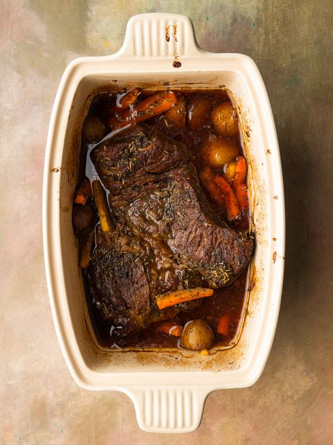 Make this Oven Baked Chuck Roast Recipe with potatoes and carrots for a comforting winter meal. Cook it slow and low to make a tender chuck roast. Oven Braised Chuck Roast, Chuck Roast Casserole Recipes, Roast And Potatoes In Oven, Small Chuck Roast Recipes, Baked Chuck Roast Oven, How To Cook A Chuck Roast In The Oven, Beef Chuck Roast Recipes Oven, Roast Recipes Oven, Chuck Roast Recipes Oven