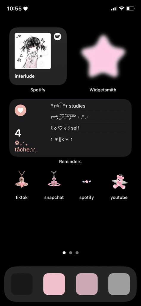 Black Iphone Setup, Homescreen Layout Pink And Black, Pink And Black Ios 16, Black And Pink Wallpaper Ipad, Black And Pink Homescreen Layout, Black And Pink Desktop Wallpaper, Black N Pink Wallpaper, Pink And Black Phone Theme, Black And Pink Homescreen