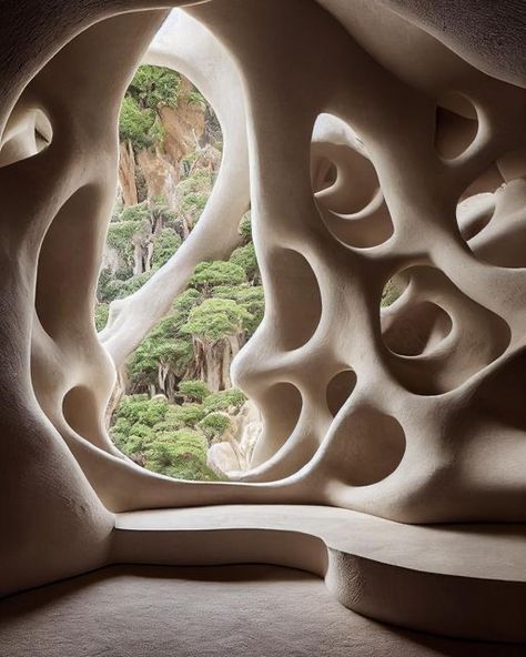 Natural Form Architecture, Organic Structure Architecture, Curves In Nature, Natural Futurism, Nature In Architecture, Curved Architecture, Architecture Parametric, Floral Architecture, Dream Architecture