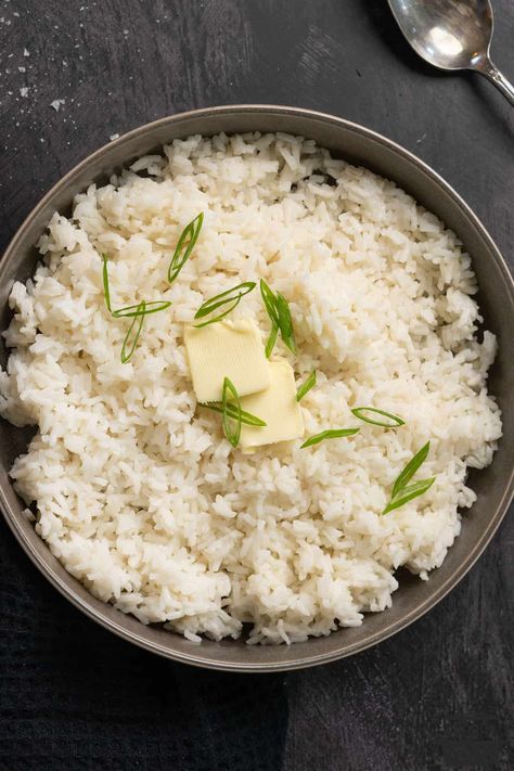 Fluffy Stovetop Rice - Sunday Supper Movement Cooking Rice On Stove, Rice On Stove, Stove Top Rice, Stovetop Rice, Portuguese Rice, Fluffy White Rice, Leftover Rice Recipes, Rice On The Stove, White Rice Recipes