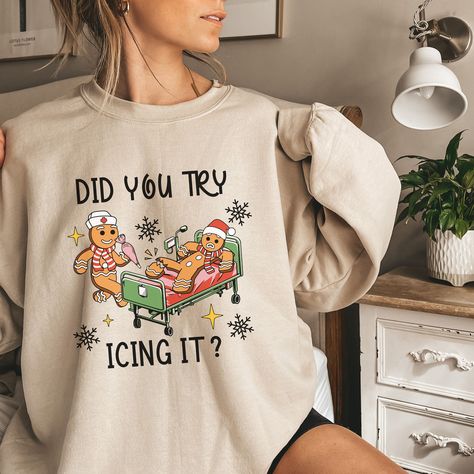 Christmas Gifts For Nurses, It Shirt, Nurse Christmas, Nurse Sweatshirt, Nicu Nurse, Christmas Hoodie, Winter Shirts, Nurse Shirt, Christmas Hoodies