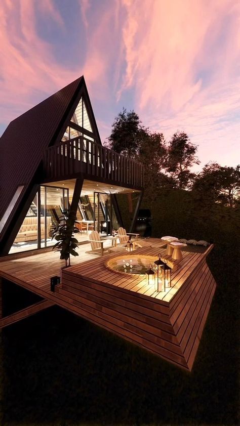 #cabin #nature #landscape Tiny Beach House, Cabin Style Homes, A Frame Cabin Plans, Triangle House, Beech Mountain, A Frame Cabins, A Frame House Plans, A Frame Cabin, Hair Prom