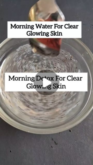 Glowing Skin Drink, For Clear And Glowing Skin, Flex Seed, Black Chia Seeds, Clear And Glowing Skin, Chia Seed Water, Morning Water, Glow Water, Honey Drink