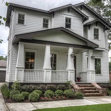 75 Craftsman White Exterior Home Ideas You'll Love - February, 2022 | Houzz White Craftsman House Exterior, White Craftsman Exterior, White Craftsman House, Craftsman House Exterior, White Craftsman, Craftsman Style Exterior, Painted Brick Exteriors, Craftsman Exterior, Exterior Home