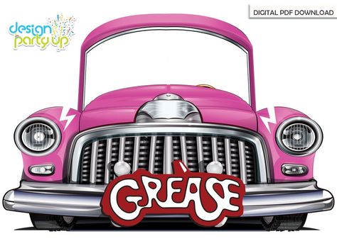 Grease Themed Parties Target, Trunk Or Treat Grease Theme, Grease Movie Theme Party, Grease Backdrop, Grease Trunk Or Treat, Grease Trunk Or Treat Theme, Grease Movie Party Ideas, Grease Decorations, Grease Car