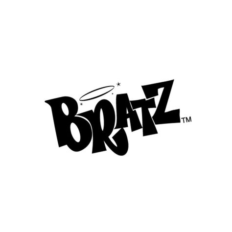 Bratz Widget Aesthetic, Y2k Black Symbols Words, Kpop Logo Design Ideas Y2k, Bratz Logo Drawing, Bratz Stencil, Bratz Tattoo Design Logo, Bratz Silhouette, Bratz Logo Tattoo, Bratz Black And White