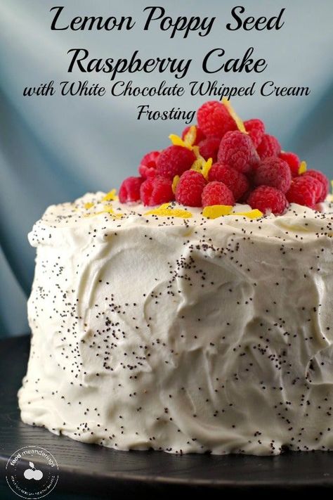 White Chocolate Whipped Cream, Chocolate Whipped Cream Frosting, Italian Sponge Cake, Raspberry Curd, Lemon Poppy Seed Cake, Whipped Cream Icing, Poppyseed Cake, Cake Torte, Curd Filling