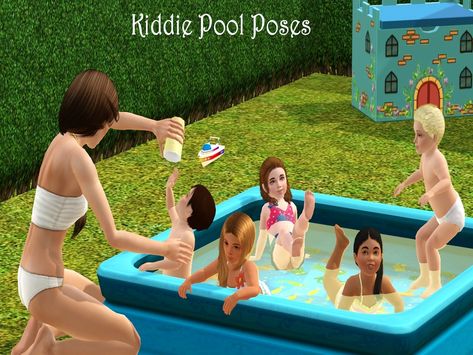 jessesue's Kiddie Pool Poses Sims 4 Maxis Match, Toddler Poses, Pool Poses, The Sims 3, Kiddie Pool, Sims Community, 3 Kids, Maxis Match, Free Sites