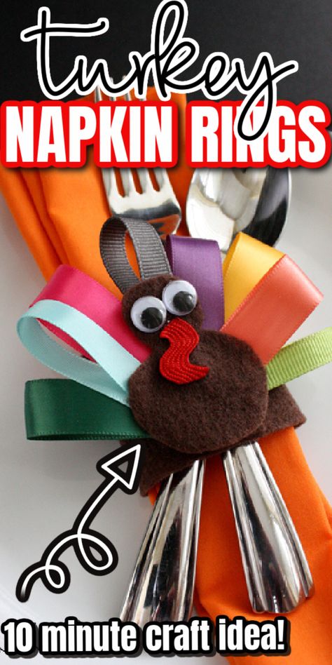 Thanksgiving Ribbon Turkey Place Setting and Hair Clip great kids craft perfect for the holidays Turkey Place, Turkey Napkins, Thanksgiving Napkin Rings, Turkey Places, Napkin Rings Diy, Best Thanksgiving Recipes, Gluten Free Thanksgiving, Thanksgiving Napkins, Acorn Crafts