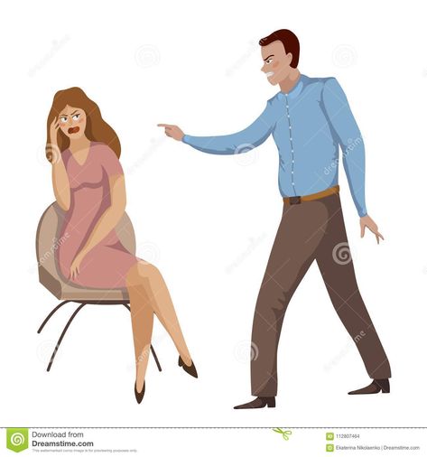 Couple Arguing, Woman Shouting, Young Couple, Stock Vector, Vector Illustration, Men And Women, Disney Characters, Fictional Characters