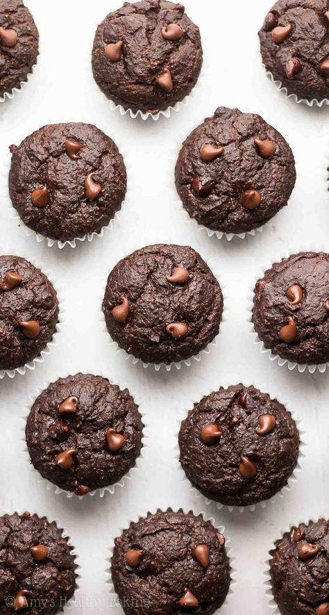 The Ultimate Healthy Chocolate Mini Muffins | Amy's Healthy Baking Picky Kids Meals, Chocolate Mini Muffins, Dark Chocolate Muffins, Morning Muffins, Mini Chocolate Chip Muffins, Kid Meals, Baking Fun, Ww Desserts, Yummy Dessert