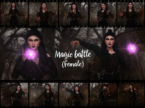 [TV] Magic battle (Female) | Tatiana on Patreon Magic Battle, Sims 4 Family, Battle Games, Family Posing, Female Poses, The Sims 4, Sims Cc, The Sims, Sims 4