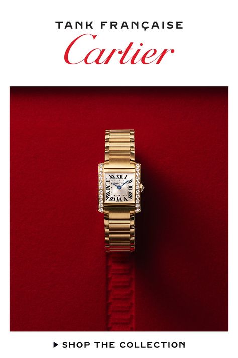 Design meets innovation in the reimagined Tank Française. Cartier Tank Watch, Mens Bracelet Gold Jewelry, Watches Cartier, Tank Watch, Garnet And Diamond Ring, Fall 23, French Elegance, Jewelry Photoshoot, Cartier Tank