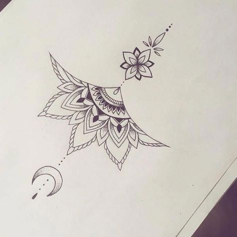 My hair and beauty #mentattoos #tattooideas Mandala Sternum Tattoo, Sternum Tattoo Design, Underboob Tattoo Designs, Unalome Tattoo, Cat Tattoos, Chest Tattoos For Women, Inspiration Tattoos, Dope Tattoos For Women, Tiny Tattoo