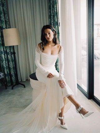 Chloe Bridges, Adam Devine, Cheap Wedding Dresses, Satin Wedding, Cheap Wedding, Cheap Wedding Dress, Looks Style, Dream Dress, Future Wedding