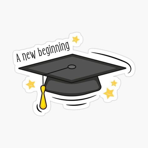 Graduation cap sticker, A new beginning Preschool Graduation, School Collection, A New Beginning, New Beginning, Graduation Cap, The Picture, New Beginnings, Back To School, Preschool