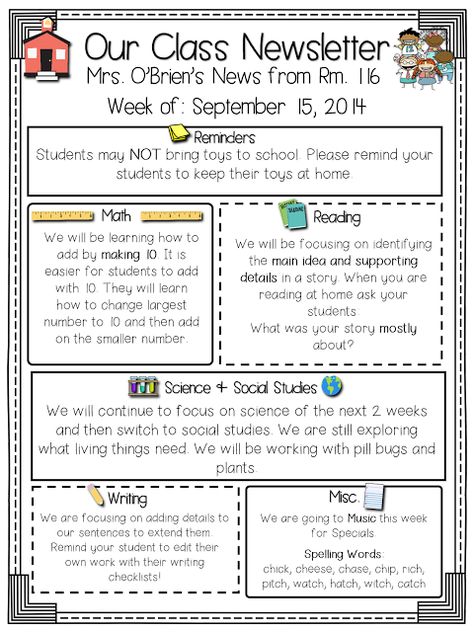 Something that I found easy to utilize all year long to stay connected to parents was a classroom newsletter. Working in Title 1 schools, I often rarely or never see my students' parents. I found that Class Newsletter Template, Parent Newsletter Template, Kindergarten Newsletter, Class Newsletter, Preschool Newsletter Templates, Preschool Newsletter, Newsletter Template Free, Hello Teacher, Weekly Newsletter Template