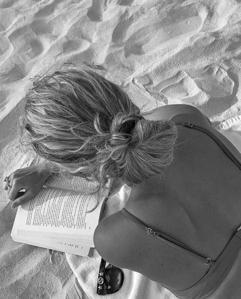 A Book, Her Hair, A Woman, The Beach, Reading, Hair