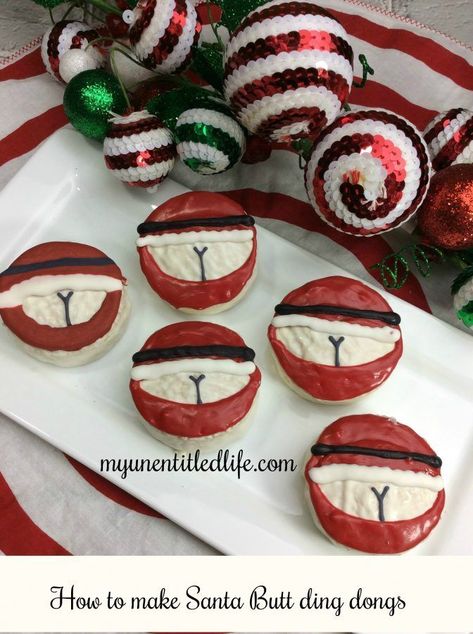 Funny Christmas Cookies Decorated, Funny Christmas Cookies, Homemade Food Gifts For Christmas, Food Gifts For Christmas, Christmas Dessert Menu, Ding Dongs, Christmas Candy Homemade, Presents For Christmas, Seasonal Baking