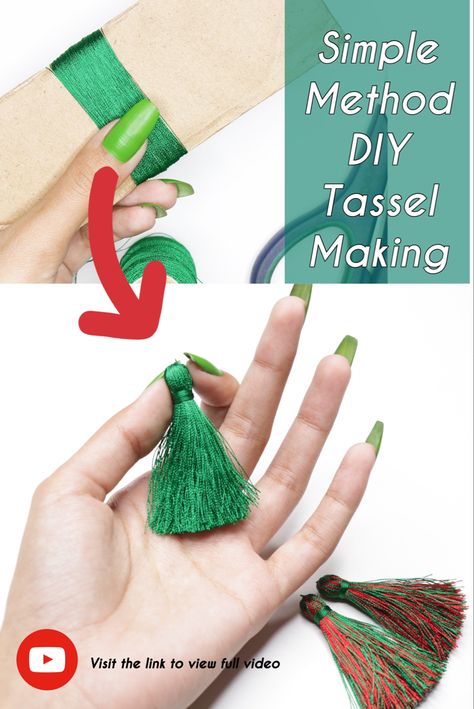 How To Make Small Tassels, Making Tassels Tutorials, Making Tassels With Yarn, How To Make Tassels Tutorials, Tassels For Saree, Tassels Diy Tutorials, Embellishing Clothes, Tassel Tutorial, Make Tassels