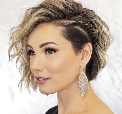 18 sexy and easy night out hairstyles ... Undercut Wedding Hair, Undercut Wedding Hairstyles, Subtle Undercut Women, Popular Short Haircuts, Chloe Brown, Cute Braided Hairstyles, Penteado Cabelo Curto, Side Braid, Undercut Hairstyles