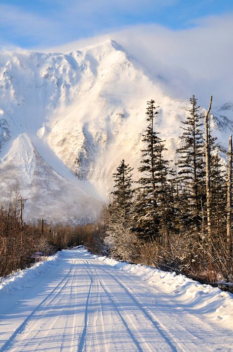 ***Windy and cold: Old Nash Road and Iron Mountain (Seward, Alaska) by Dan Logan cr.c. Constant Headaches, Winter Magic, Winter Scenery, Winter Beauty, Winter Pictures, Winter Wonder, Winter Photography, Winter Landscape, Winter Scenes