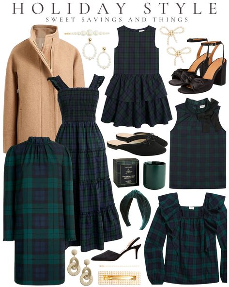 Holiday style finds - almost EVERYTHING 30-50% off! Great deals on black watch plaid styles for the entire family! #LTKstyletip #LTKsalealert #LTKHoliday Blackwatch Plaid Christmas, Plaid Family Pictures Outfits, Tartan Aesthetic, Christmas Plaid Outfit, Team Outfits, Christmas Photos Outfits, Preppy Holiday, Black Watch Plaid, December Outfits