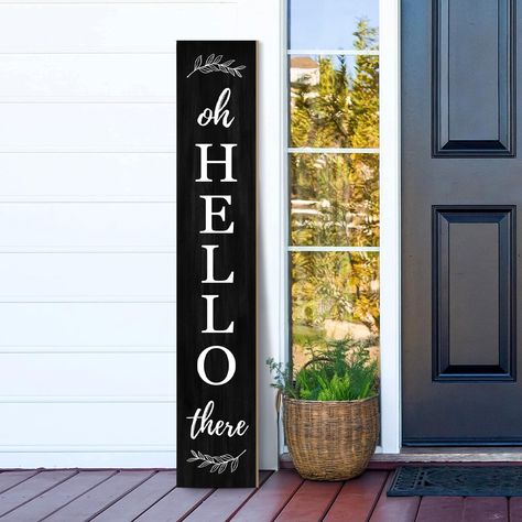 PRICES MAY VARY. 【Wonderful Design】 Elevate your space aesthetic with our charming welcome porch decoration. The "Oh Hello There" slogan creates a warm ambiance that'll impress your guests. It's the perfect way to set a cozy tone and extend a heartfelt welcome.It can be displayed in spring, summer, autumn or winter, can be matched with any holiday decoration, and is designed to share your joy all year round. 【Quality Material】 Our Welcome porch sign is made of quality wood. The reliable wood has Hello Welcome Sign, Oh Hello Sign, Front Door Welcome Signs, Welcome Signs For Front Door, Yard Door, Entrance Signs, Farmhouse Yard, Welcome Porch Sign, Outdoor Welcome Sign