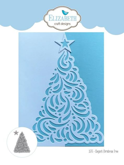 Elegant Christmas Tree Christmas Tree Dies, Tree Dies, Christmas Tree Craft, Christmas Cabin, Cricut Christmas Ideas, Stamped Christmas Cards, Elegant Christmas Trees, Hand Made Greeting Cards, Tree Craft