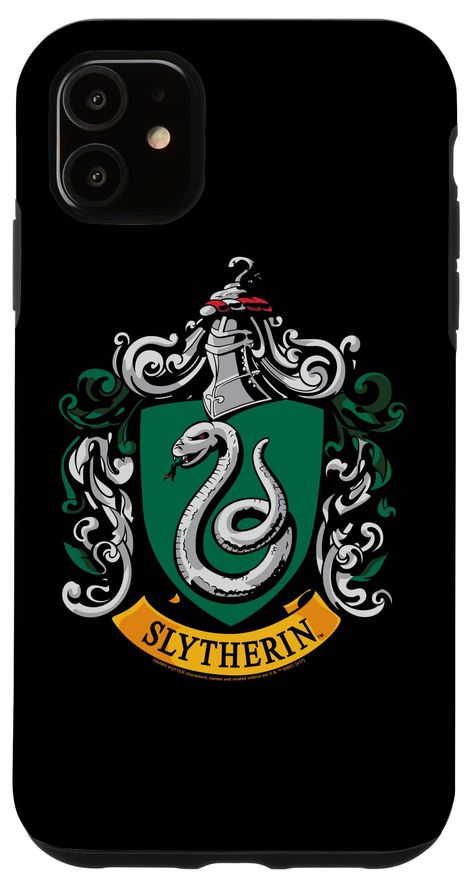 PRICES MAY VARY. Harry Potter Slytherin House Crest - Phone Case is 100% authentic and officially licensed Harry Potter merchandise! Harry Potter is one of the best-selling fantasy book series of all time. From the mind of J.K. Rowling, Harry, Ron, Hermione, Dumbledore, Voldemort, Snape, Hagrid, and all the rest appear in movies, games, and pretty much everything else. Two-part protective case made from a premium scratch-resistant polycarbonate shell and shock absorbent TPU liner protects agains Slytherin House Crest, Harry Ron Hermione, Harry Potter Phone Case, Harry Potter Phone, Ron Hermione, Harry Potter Items, Harry Potter Slytherin, Fantasy Book Series, Harry Potter Merchandise