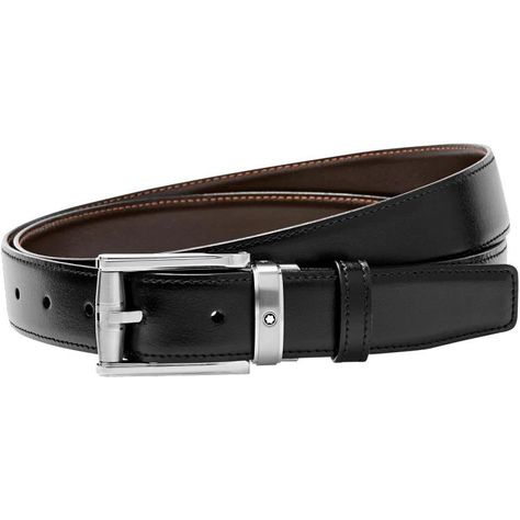 Montblanc Belt Rectangular Roll 3 Rings Motif Shiny And Mat Stainless Steel Pin Buckle Black Brown #add-content #brand-montblanc #delivery-timescale-call-us #sale-item-no #subcat-montblanc #supplier-model-no-114427 Luxury Belts, Elegant Man, Brown Leather Strap, Leather Pieces, Adjustable Belt, Mens Belts, Black Belt, Leather Belt, Ring Designs