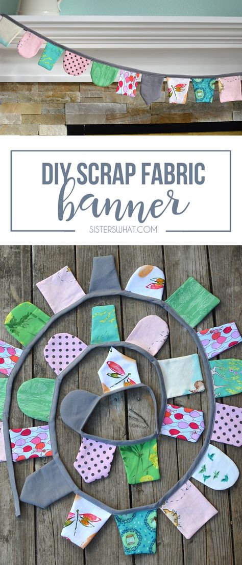 DIY scrap fabric banner with old but favorite scrap fabric. Birthday Banner Diy, Sewing Classes For Beginners, Happy Birthday Banner Diy, Banner Diy, Diy Sewing Tutorials, Sewing To Sell, Felt Bunny, Diy And Crafts Sewing, Scrap Fabric