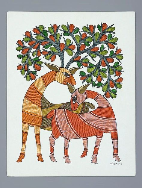 Rhythm Art, Gond Art, Gond Painting, Kids Canvas Art, Kalamkari Painting, Indian Painting, Madhubani Art, Indian Folk Art, Indian Paintings