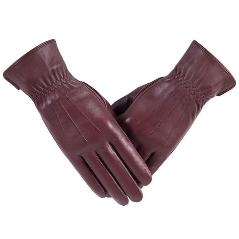 PRICES MAY VARY. Genuine Leather Gloves: The outer layer of the gloves is made of sheepskin, which is not only soft and delicate but also has strong resistance to abrasion and cracking. Wool Lining: The lining of the gloves is knitted wool, which is very soft and warm, not bulky, and can withstand the winter wind, keeping your hands warm and comfortable all day long. FULL HAND TOUCH: These winter gloves are equipped with 360° high-sensitivity full hand capacitive touch technology material that a Womens Leather Gloves, Winter Womens Fashion, Leather Gloves Women, Snow Gloves, Cold Weather Gloves, Winter Attire, Driving Gloves, Winter Set, Winter Gloves