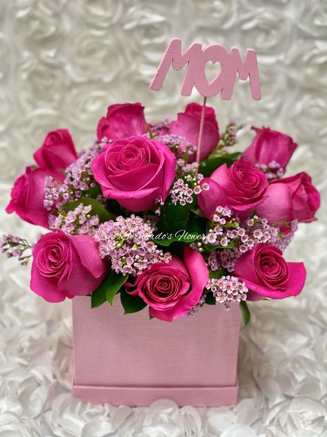 BF-M10 (1 Dz Pink Roses in a Square Box) Mom Box Flowers, Mom Box Arrangements, Rose Boxes Arrangement, Roses Box Arrangement, Easy Mother’s Day Flower Arrangement, Pink Roses Bouquet Gift Birthday, Flowers Arrangements For Mother’s Day, Mom Box, Ribbon Rose Bouquets