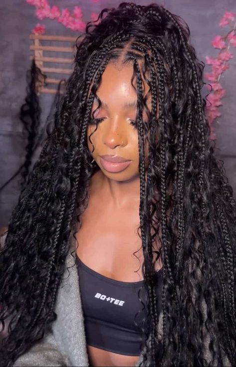 Boho Knotless Braids Hairstyles, Carnival Hairstyles, Bohemian Knotless Braids, Bohemian Braided Hair, Bohemian Knotless, Knotless Braids Hairstyles, Boho Braided Hairstyles, Boho Knotless Braids, Boho Knotless