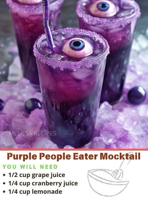 Facebook Purple Punch Recipes, Alcoholic Treats, Purple People Eater, Purple Food Coloring, Kid Friendly Drinks, Halloween Punch, Purple People, Cocktail Drinks Alcoholic, People Eater